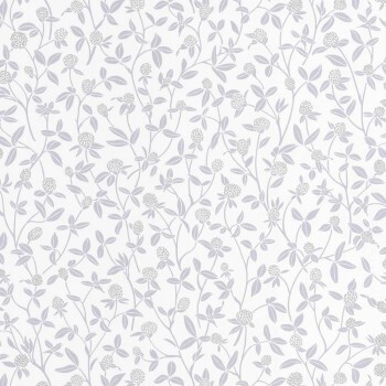 36-HYG100569027 Caselio - Hygge Vliestapete Blumenranken grau silber