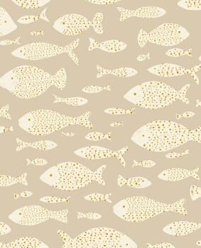 underwater sea motifs non-woven wallpaper beige Explore Eijffinger 323000