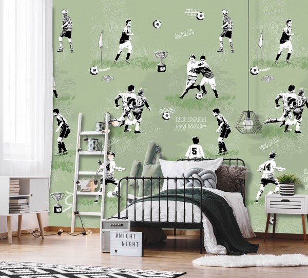 Wandbild Hell-Grün Fußball