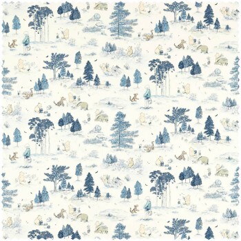 Decorative fabric Winnie the Pooh Hundred Acre Forest Disney white DDIF227159