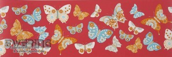 Borte Papiertapete Rot Schmetterling