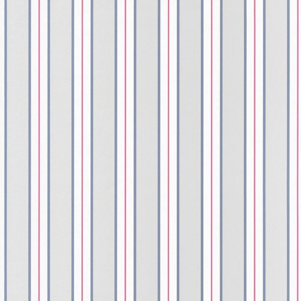non-woven wallpaper grey pink stripes