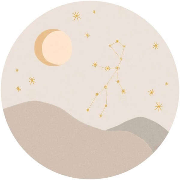 Sternbild Nachthimmel Wandbild rund beige Explore Eijffinger 323134
