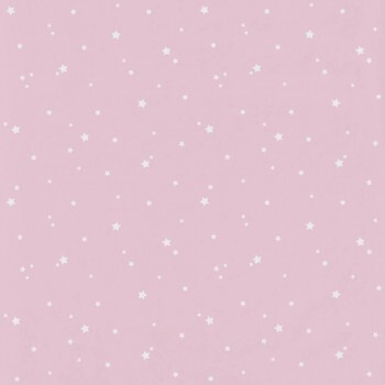 Non-woven wallpaper pink stars