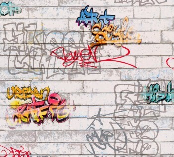 Tapete Graue Mauer Graffitis