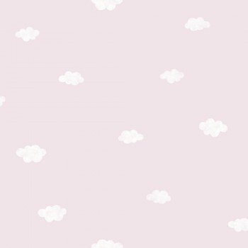 Wallpaper non-woven clouds pink children's room Rose & Nino