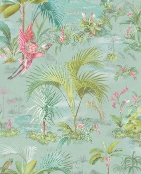 Wallpaper non-woven palm leaves green-blue Pip Studio 5 300145