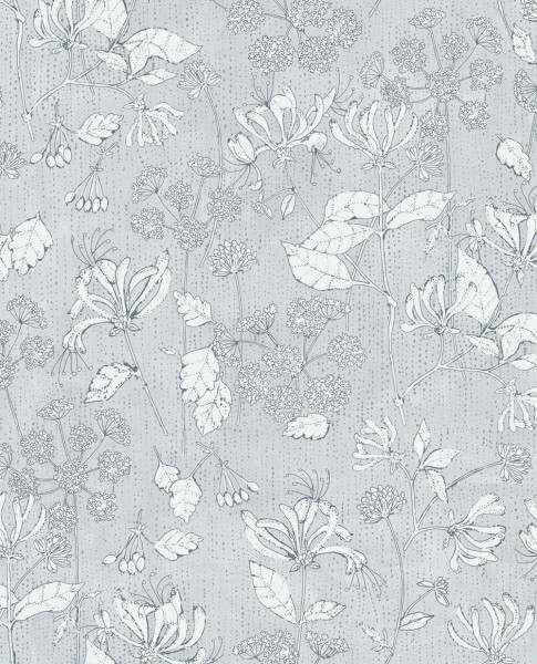 grey-silver shimmer wallpaper flowers