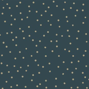 Dark blue and gold non-woven wallpaper small dot pattern Woodland Rasch Textil 139276