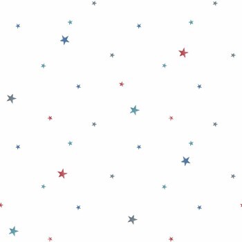 star pattern white blue and red non-woven wallpaper Tiny Tots 2 Essener G78413