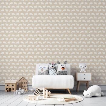 beige non-woven wallpaper Sweet Sheep Great Kids Hohenberger 26830