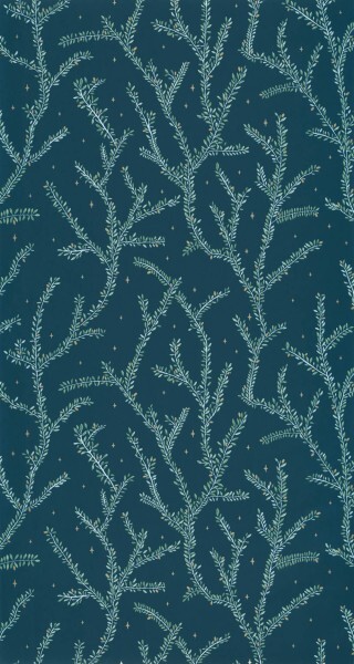 Nature motifs Scandinavian forest wallpaper wallpaper blue Caselio - La Foret Texdecor FRT102946679