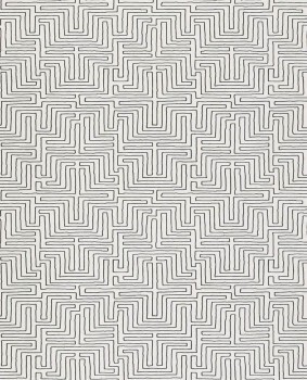 Siroc Eijffinger 55-376059 creme-weiß schwarz Vliestapete Labyrinth