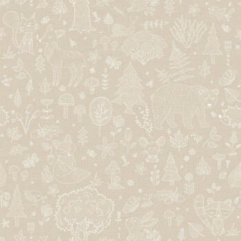 non-woven wallpaper forest motif nature bright beige 014809