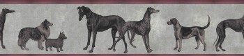 Muster-Tapete Hunde Grau Rot Tenue de Ville ODE 62-ODED191911