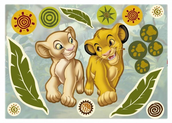 Sticker Wandsticker Simba And Nala Bunt