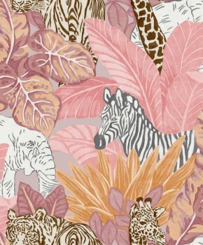 Pink jungle wallpaper non-woven animals Smita GV24280 Good Vibes