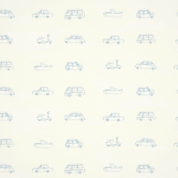 Blue and White Cars Wallpaper Book of little Treasures Harlequin HLTF112652