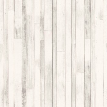 wood optics pearl white non-woven wallpaper