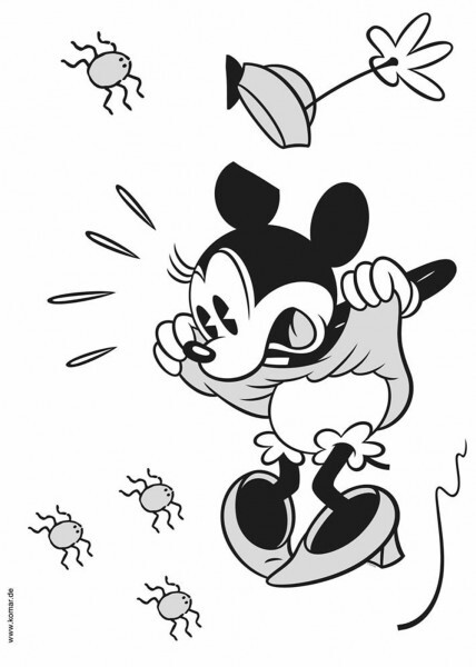 Sticker Grau/Schwarz Wandsticker Minnie Mouse