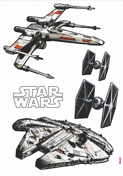Sticker Weiß/Schwarz Wandsticker Star Wars Spaceships