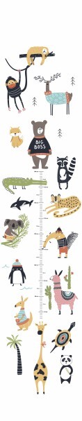 measuring stick white and colorful mural Kids Walls Marburg 45877