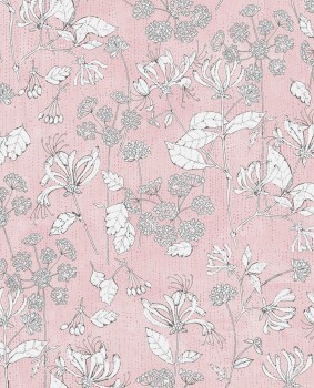 Flower wallpaper pink matte non-woven wallpaper