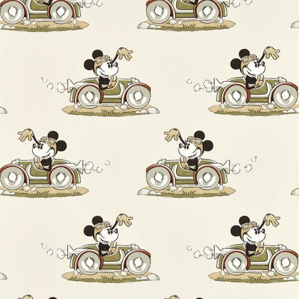 non-woven wallpaper Minnie Mouse in the car Disney cream white DDIW217270