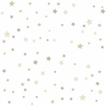 Vliestapete Sternchen Himmel beige weiß 014827
