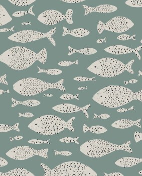 water motif fish in the sea non-woven wallpaper sea-blue Explore Eijffinger 323005