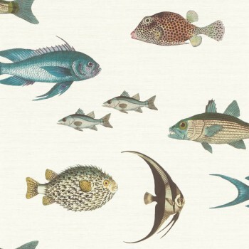 fish sea wallpaper cream Onszelf Stories Rasch 553529