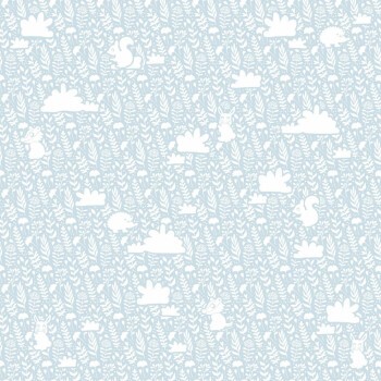 kleine Wölkchen Tapete blau und weiß Mondobaby Rasch Textil 113014