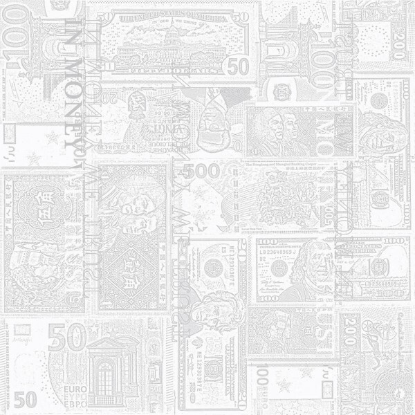 Wallpaper bright grey banknotes