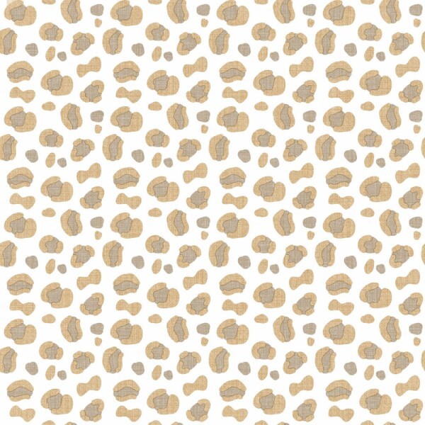 Leopard animal fur wallpaper white and cream Mondobaby Rasch Textil 113051