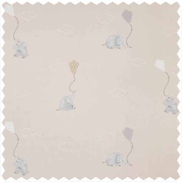Furnishing fabric small elephants animals beige MWS29981223