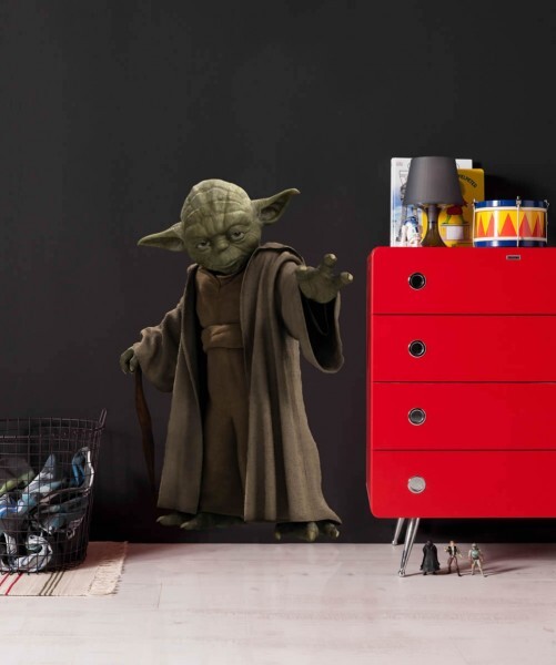 Wandsticker selbstklebend Star Wars Yoda Grün Braun