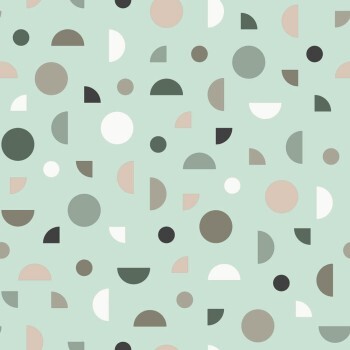 Kreise geometrische Formen Tapeten mintgrün und pastell Woodland Rasch Textil 139279