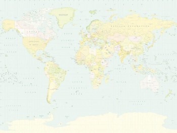 Weltkarte Schule Wandbild