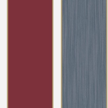 Mustertapete mit Streifen breit blau-rot Stripes 015008