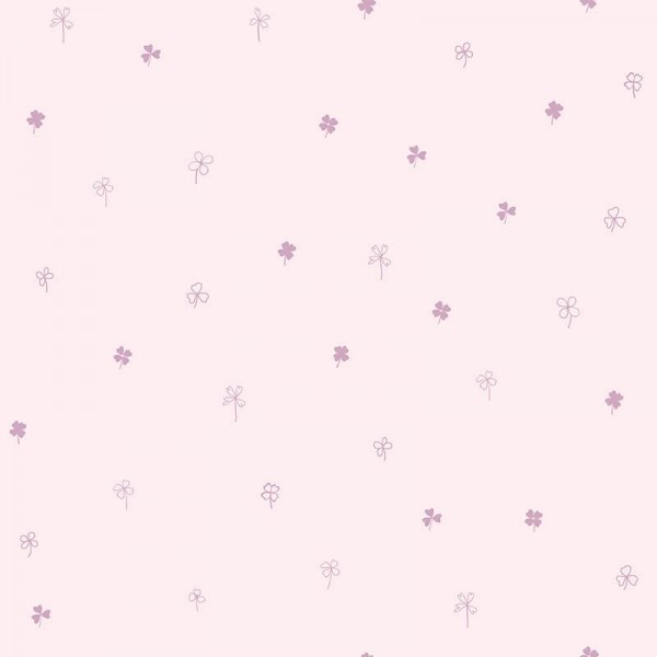 Wallpaper non-woven little shamrocks pink
