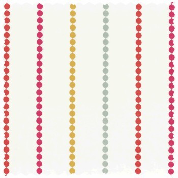 Decorative fabric stripes embroidered dots multicolored Rose & Nino 45430123
