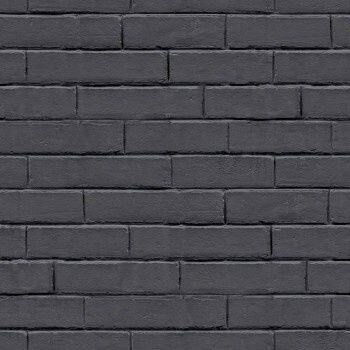Dark gray brickwork wallpaper Good Vibes chalkboard
