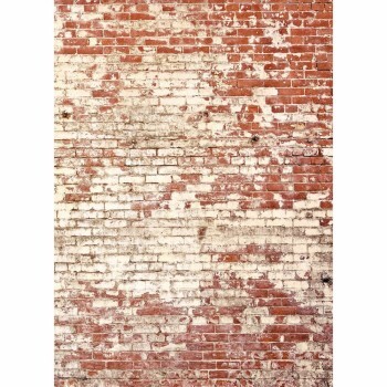 Rustic wall look red and cream mural Young and free YNF103438203
