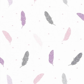 wallpaper white purple feathers