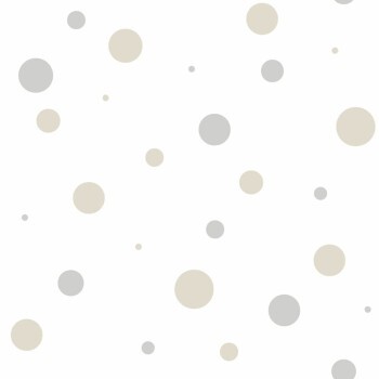 Vliestapete Konfetti Kreise beige weiß 114822