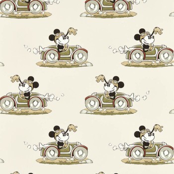 Vliestapete Minnie Maus im Auto Disney cremeweiß DDIW217270