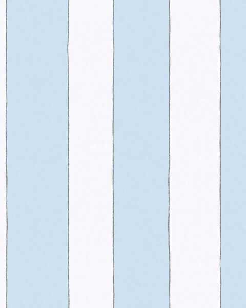 Vliestapete Streifen Hellblau Weiß