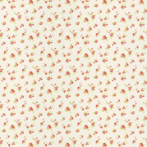 non-woven wallpaper red cream floret