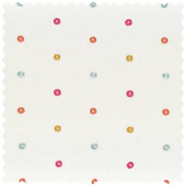 Decorative fabric embroidered dots multicolored Rose & Nino 45530115