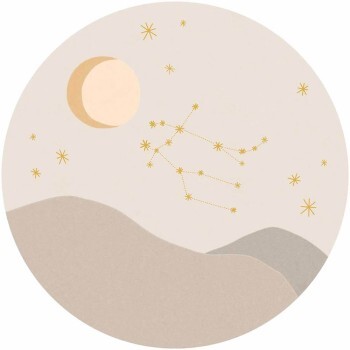 Sternenhimmel Sternzeichen rundes Wandbild beige Explore Eijffinger 323125